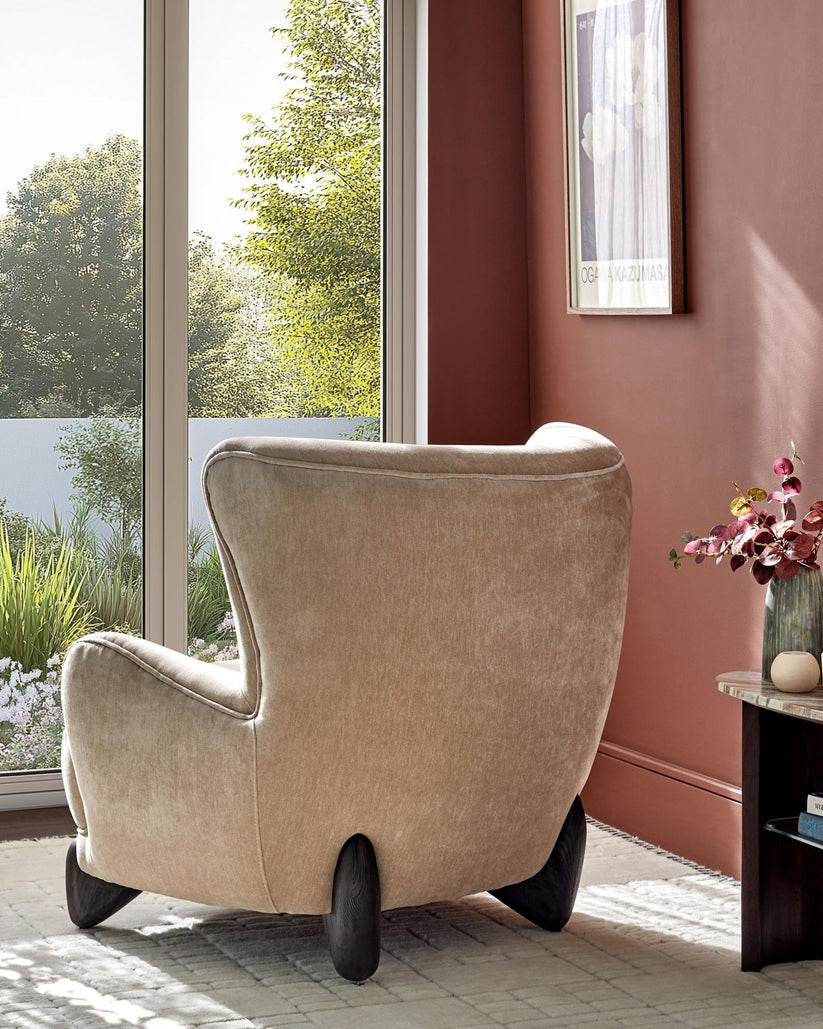 Harlan Champagne Fabric Accent Chair
