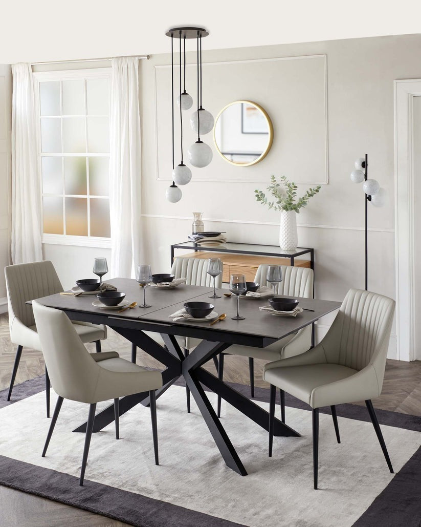 Blakely Light Grey Faux Leather Dining Chair - 2 Set