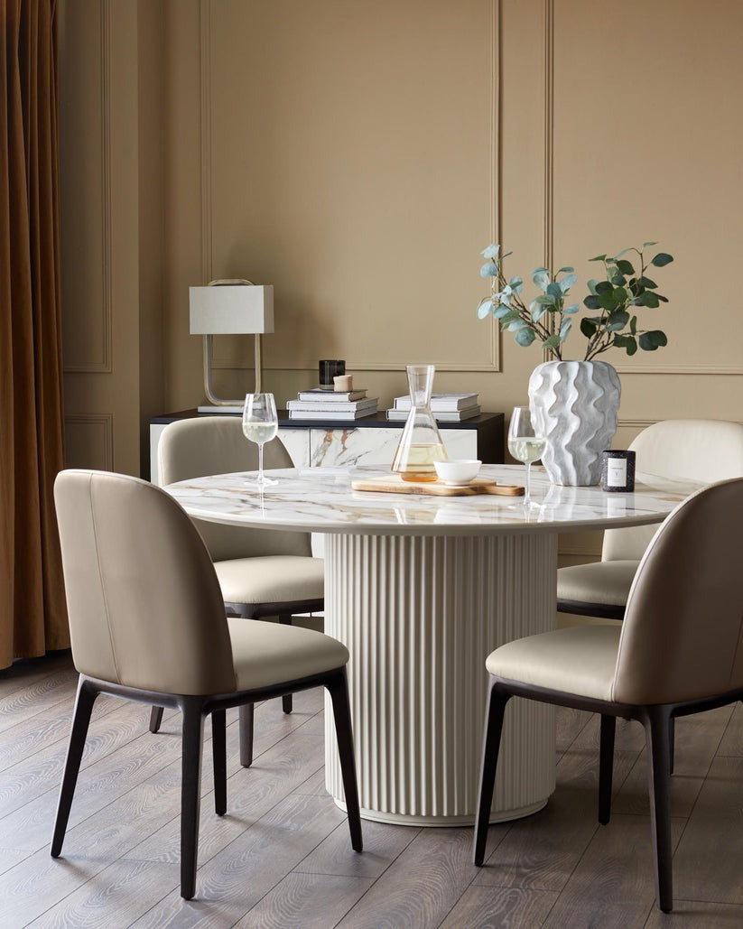 Emerson Natural & Mocha Leather Dining Chair - 2 Set