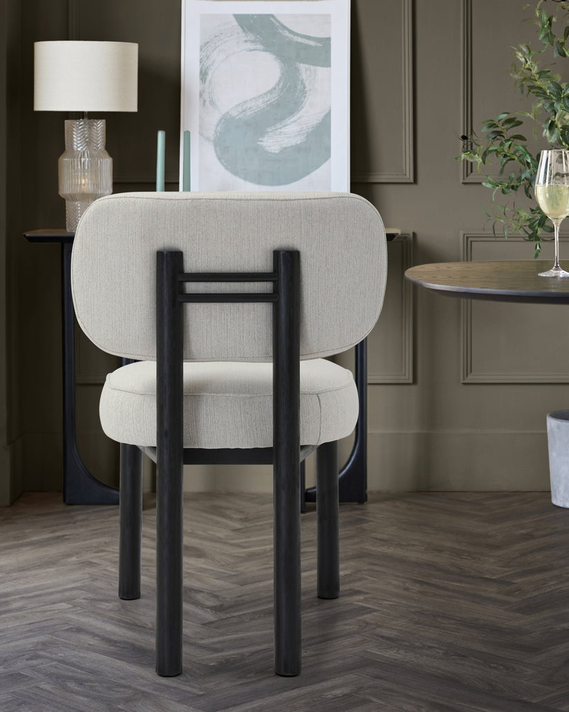 Henley Ivory Dual Tone Fabric Dining Chair - 2 Set