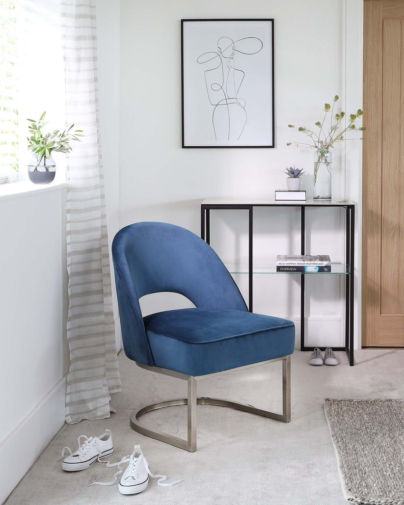 Clover Cantilever Velvet Accent Chair