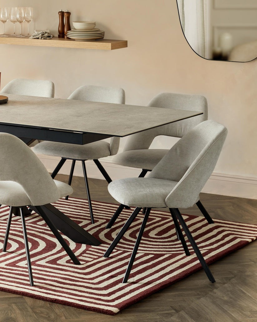 Lottie Mid Grey Soft Weave Swivel Black Metal Chair