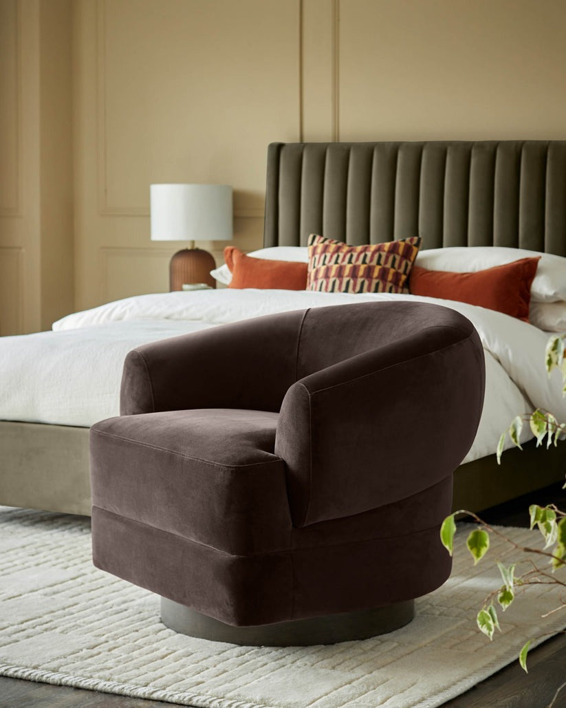 Callan Velvet Swivel Accent Chair