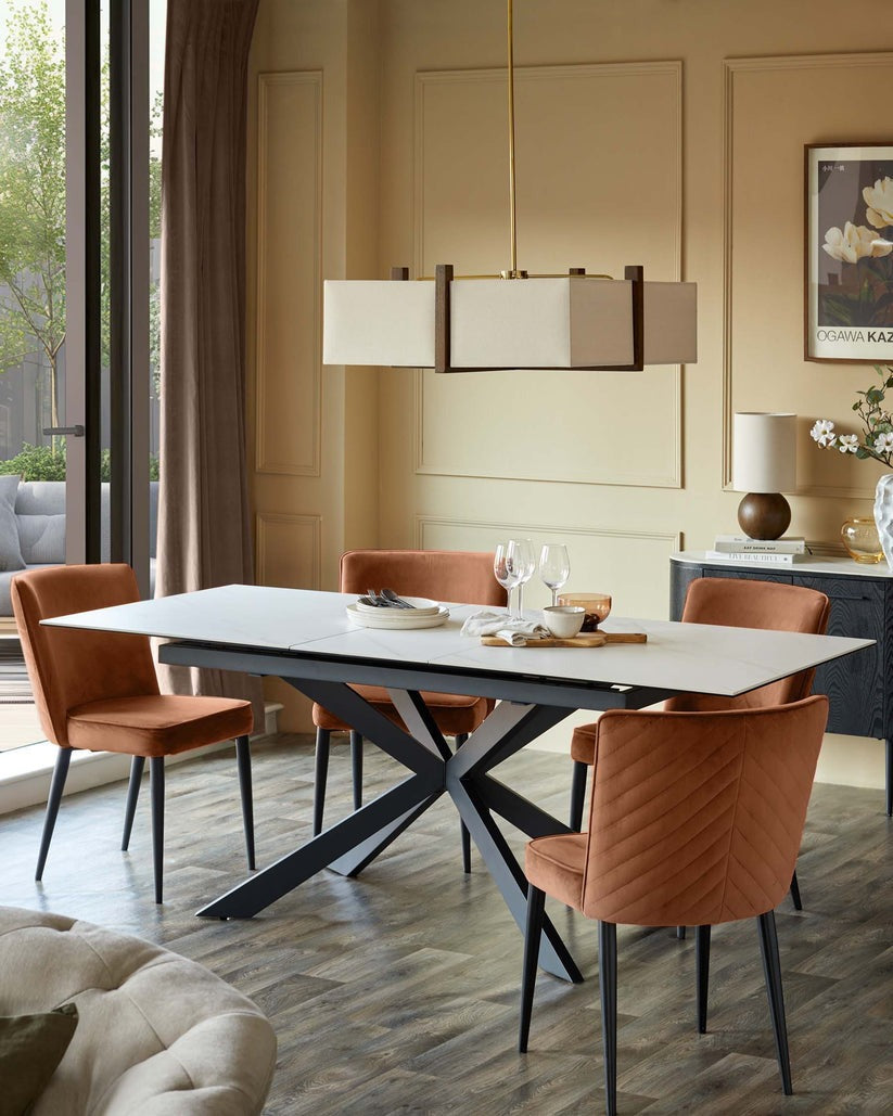 Serena Velvet Metal Dining Chair - 2 Set