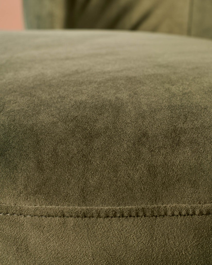 Gianna Olive Green Velvet Swivel Armchair