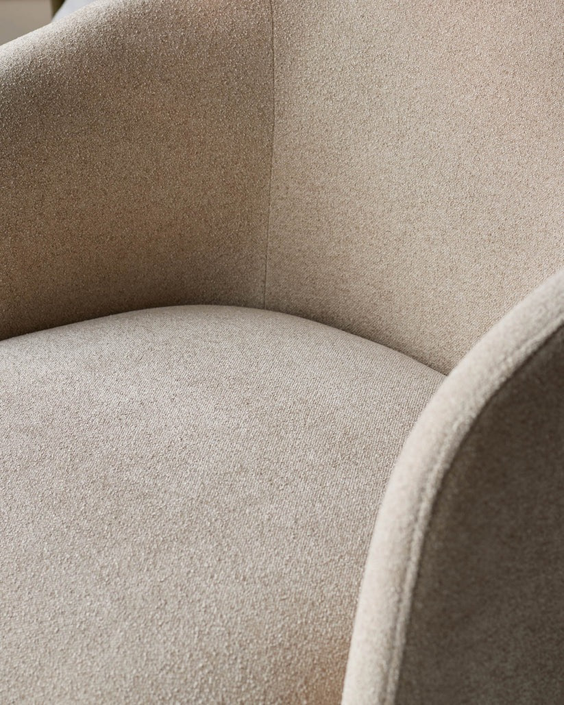 Natalia Natural Boucle Swivel Occasional Chair
