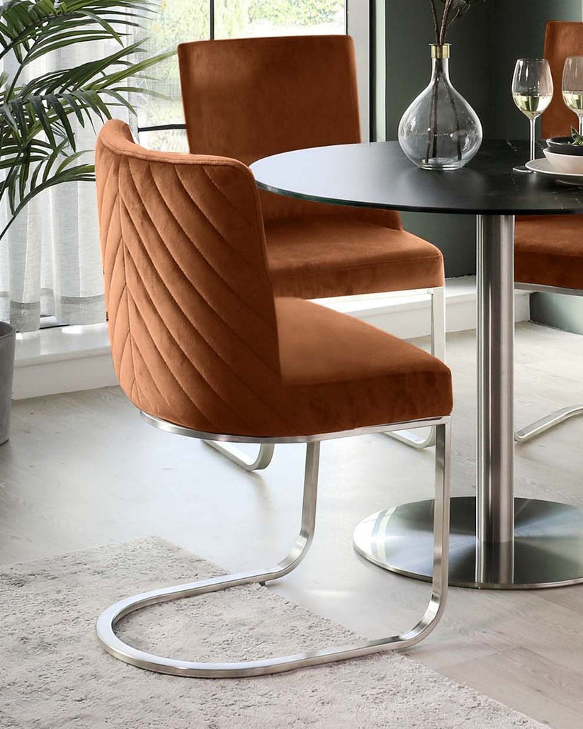Florin Rust Velvet Dining Chair