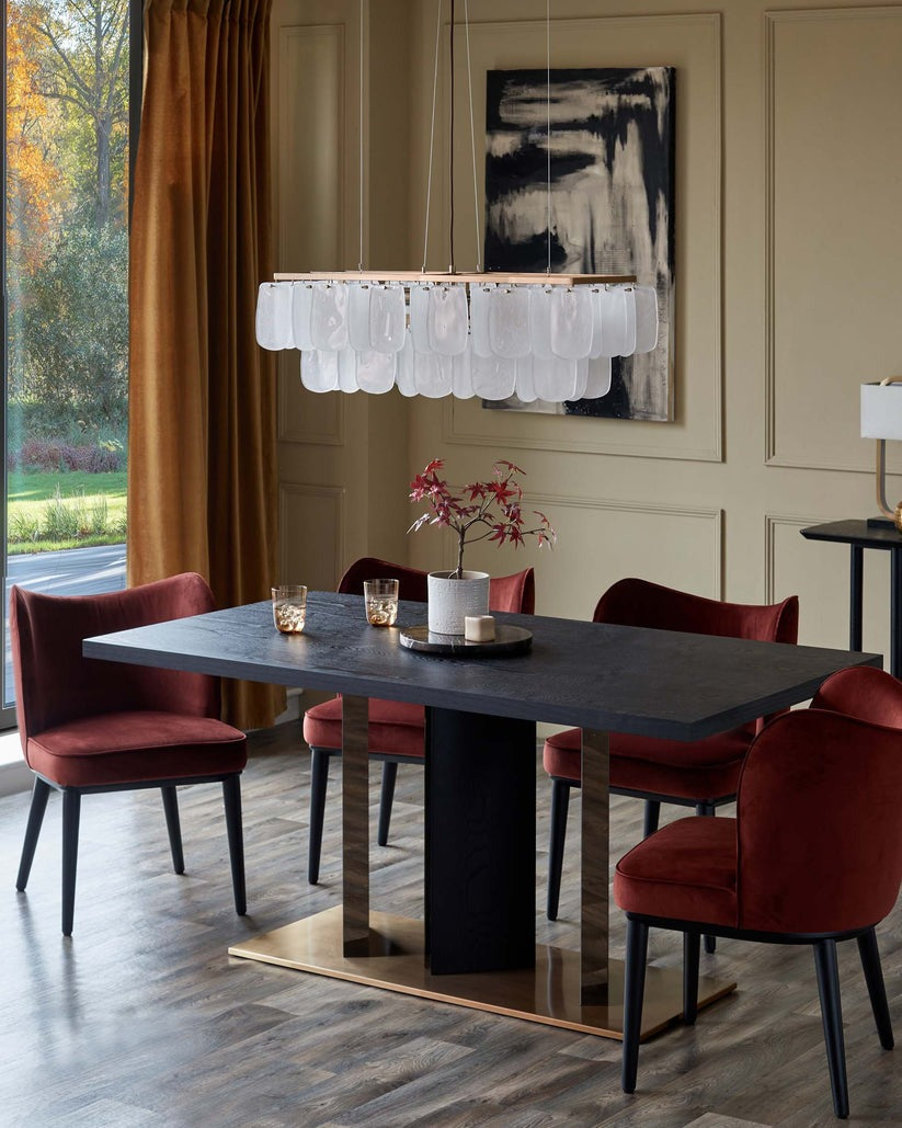 Evelyn Toffee Red Velvet Dining Chair