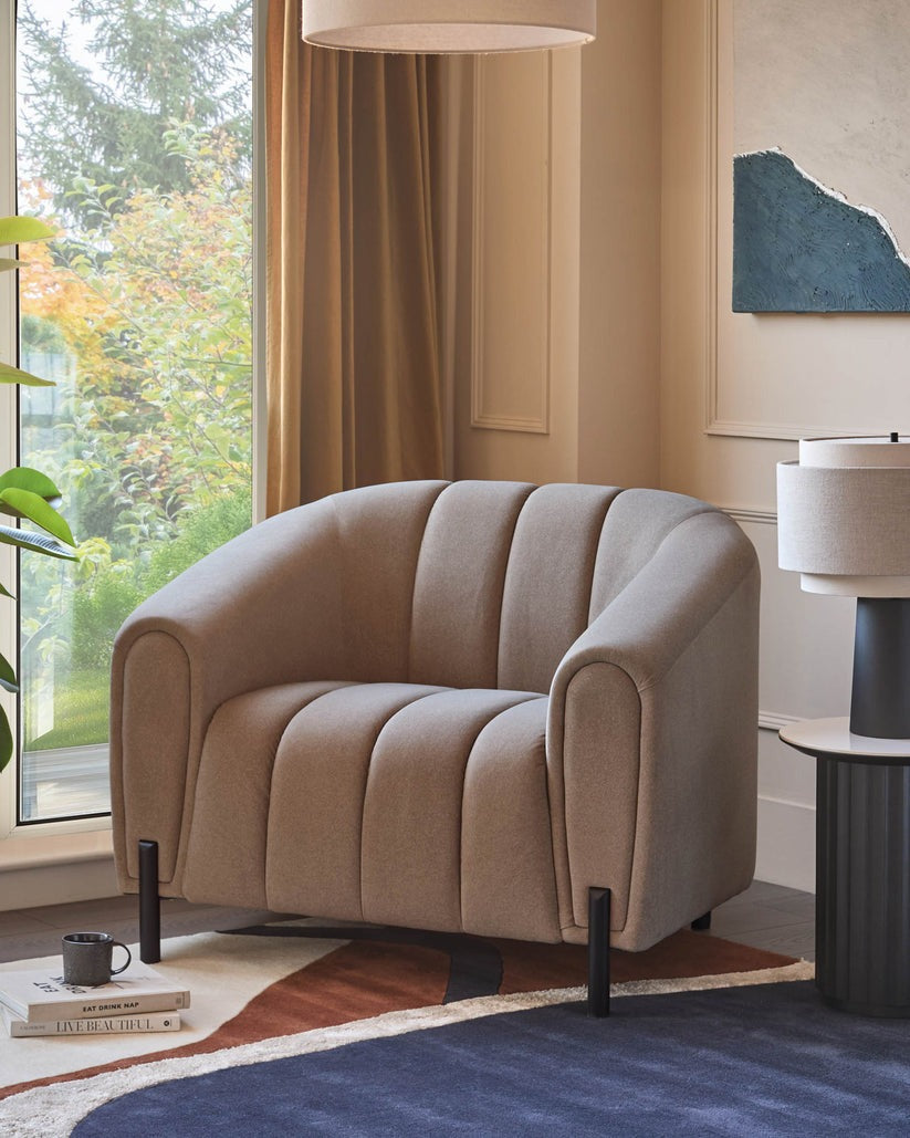 Kendra Mocha Fabric Armchair