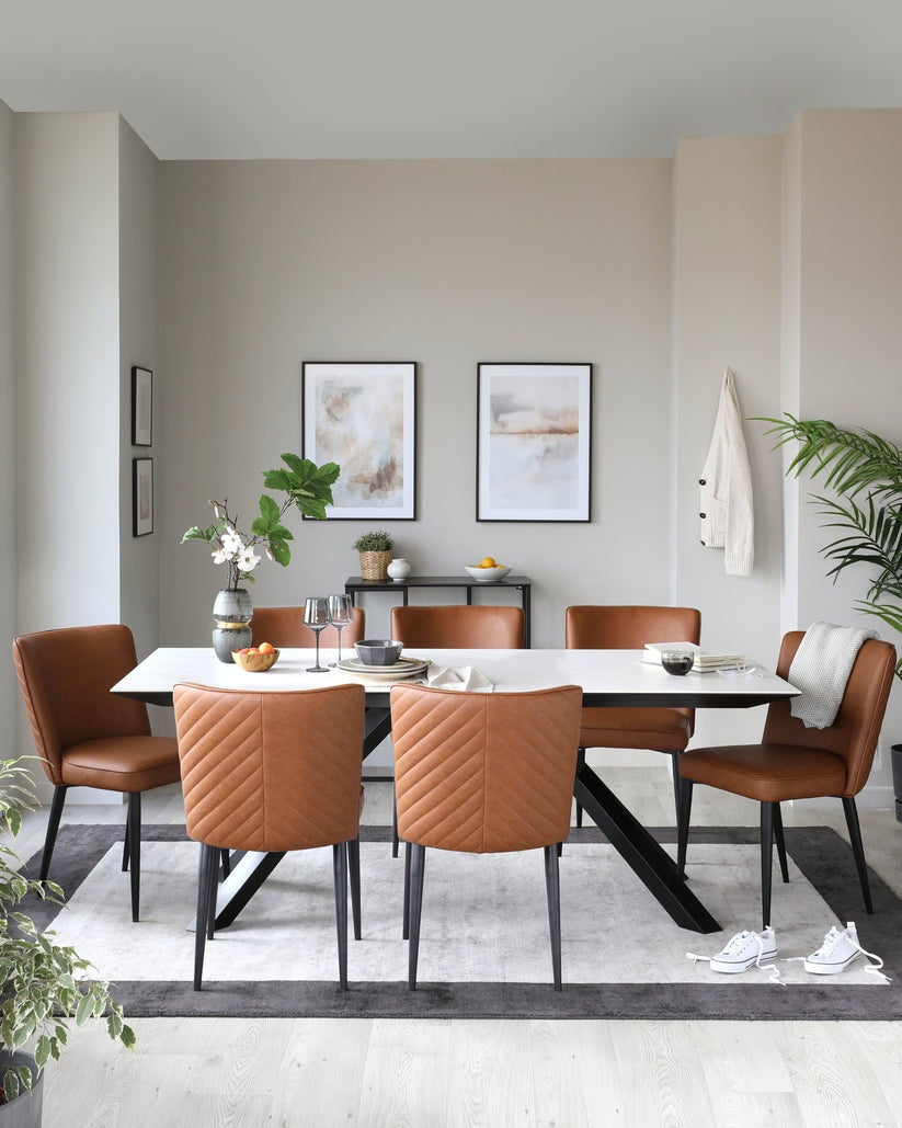 Serena Faux Leather Dining Chair - 2 Set