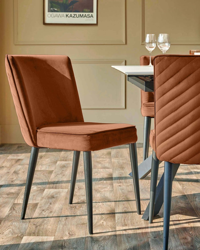 Serena Velvet Metal Dining Chair - 2 Set
