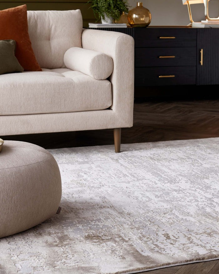 Distressed Natural Textured Large Rug