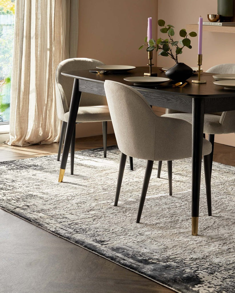 Distressed Natural Textured Large Rug