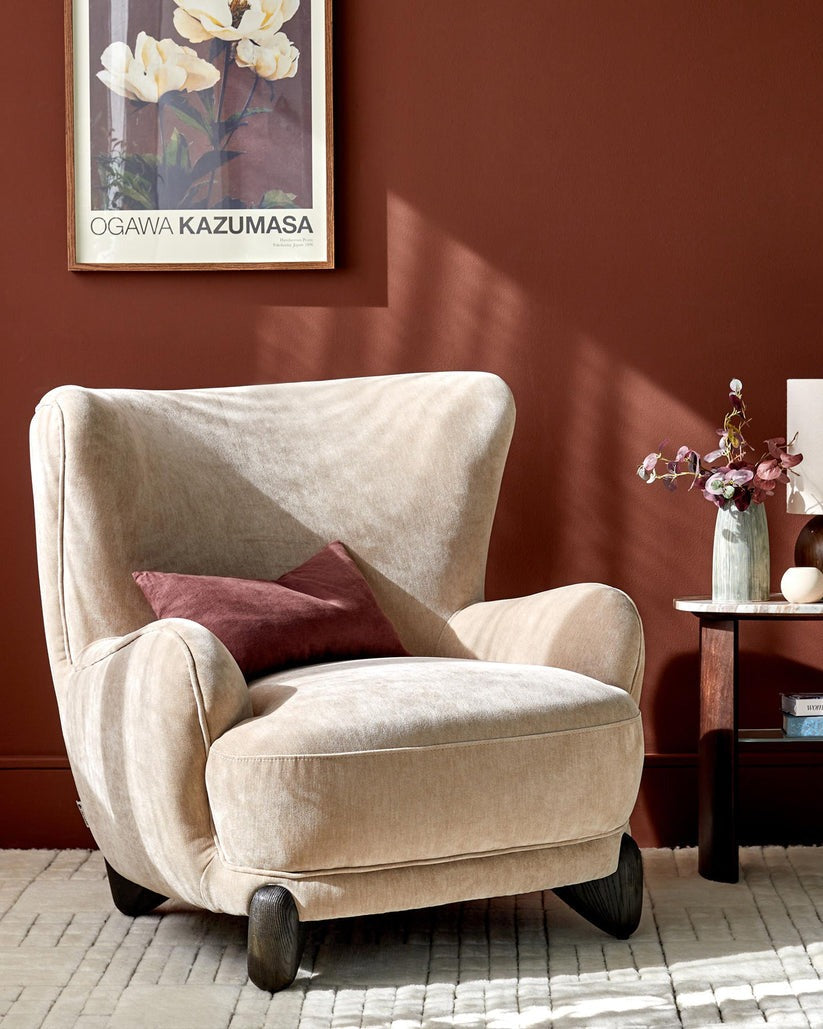 Harlan Champagne Fabric Accent Chair