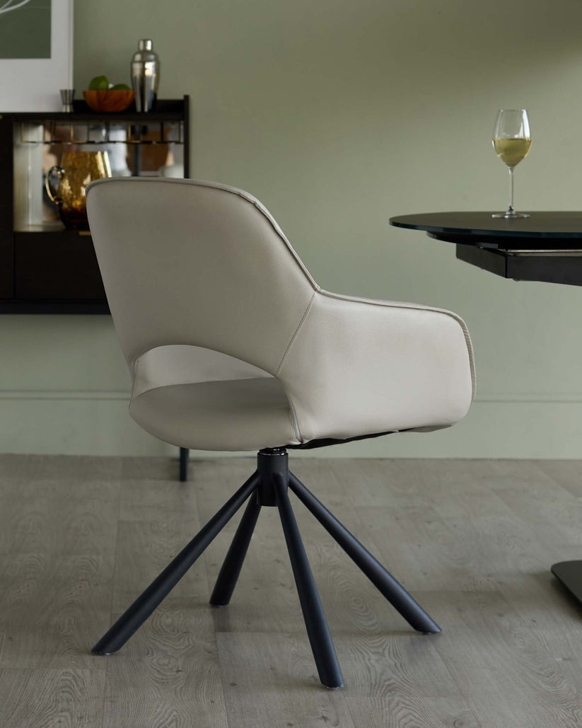 Marlow Faux Leather Swivel Dining Armchair - 2 Set