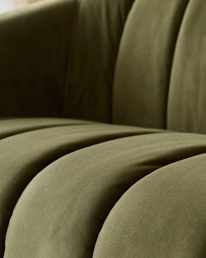 Kendra Olive Green Velvet Armchair