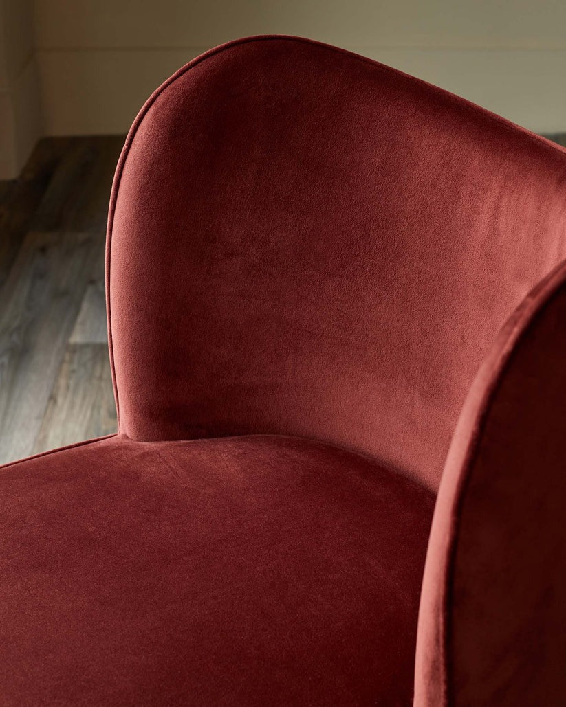 Evelyn Toffee Red Velvet Dining Chair