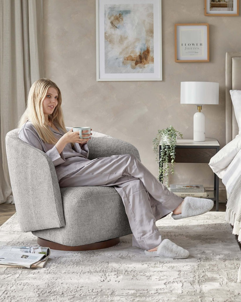 Natalia Chunky Weave Swivel Accent Chair