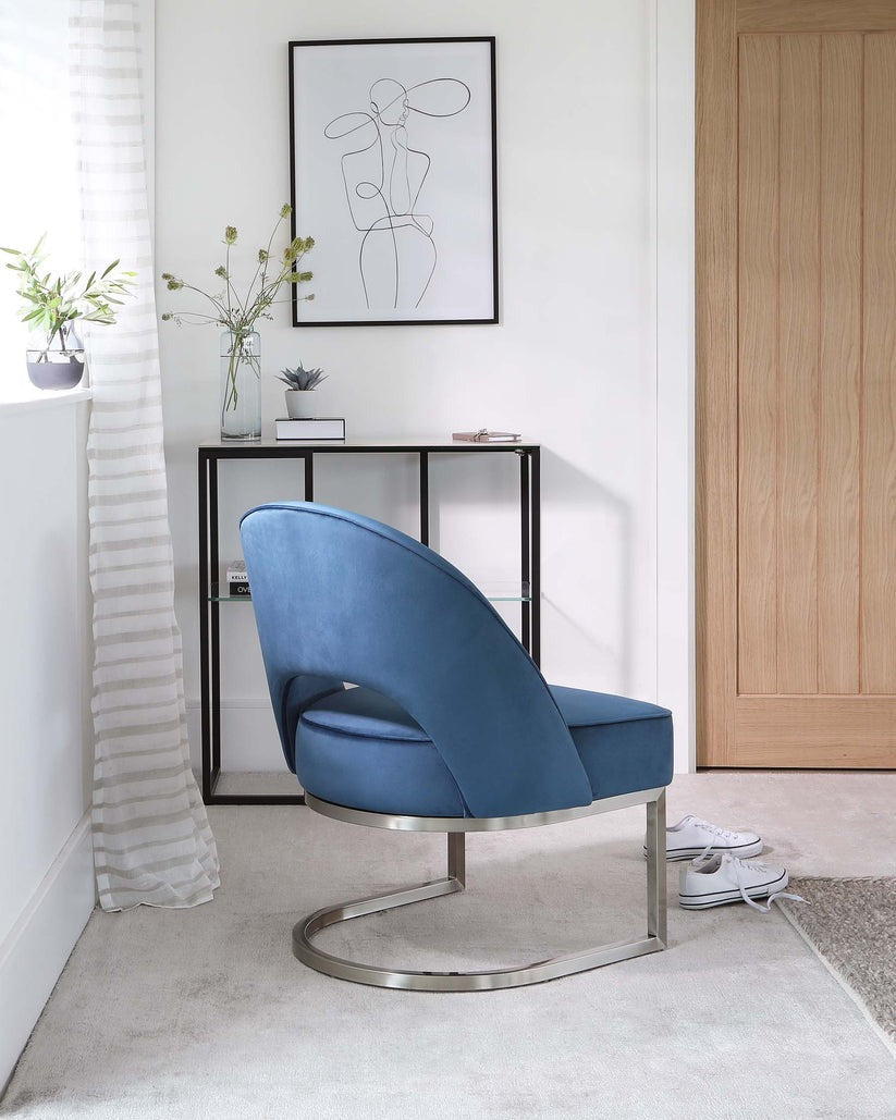 Clover Cantilever Velvet Accent Chair
