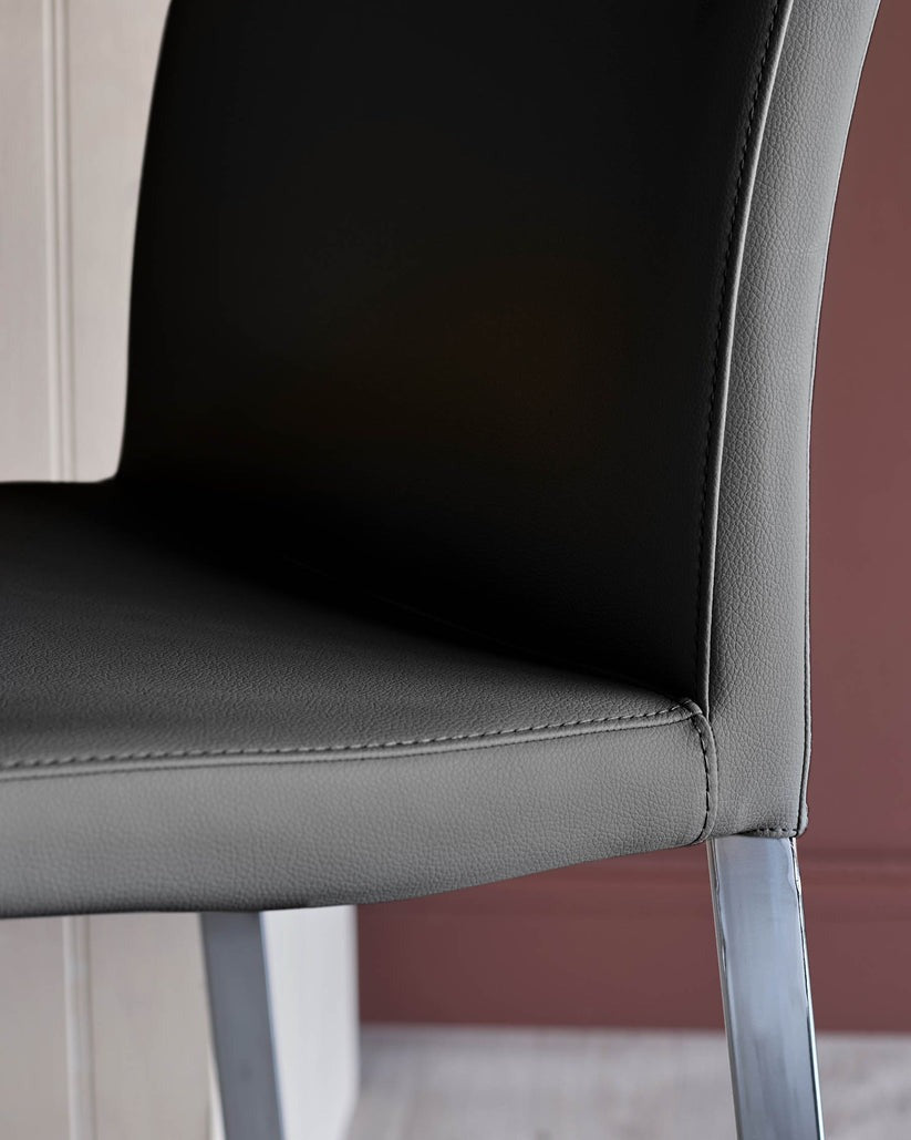Elise Faux & Chrome Leather Dining Chair - 2 Set