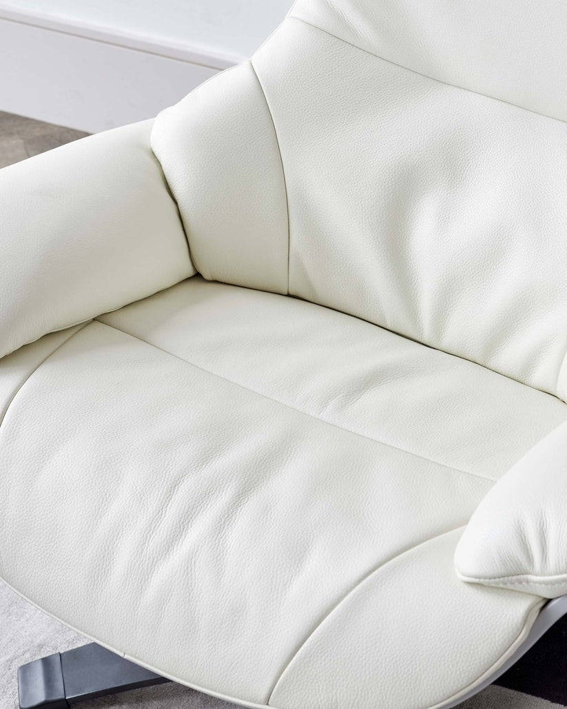 Karma Leather Swivel Recliner Accent Chair & footstool