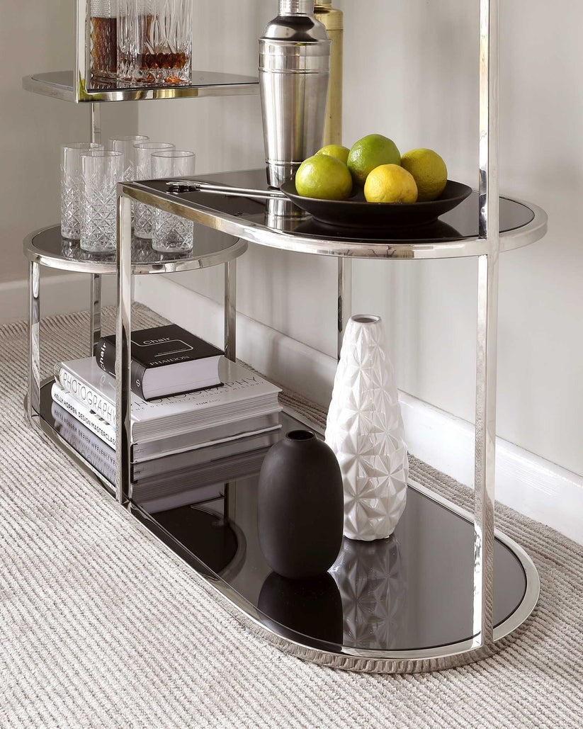 Monroe Smoked Mirror & Stainless Steel Console Table