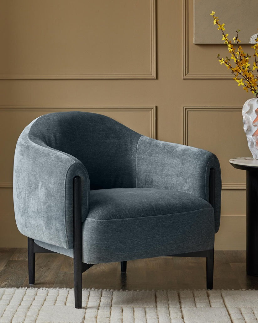 Tristan Fabric Accent Chair with Black Wood