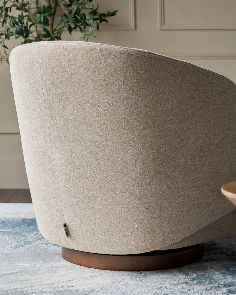 Natalia Natural Boucle Swivel Occasional Chair