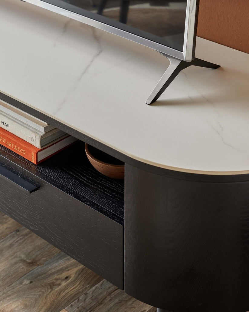 Manhattan Marbled Ceramic TV Stand
