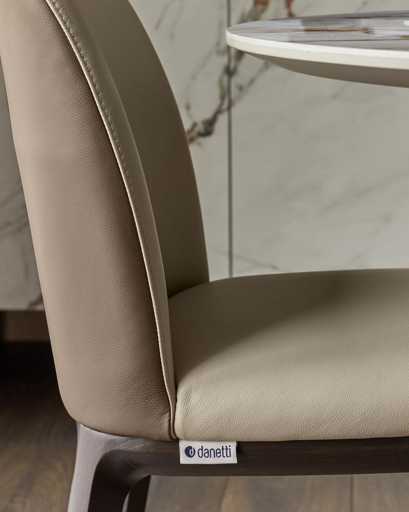 Emerson Natural & Mocha Leather Dining Chair - 2 Set