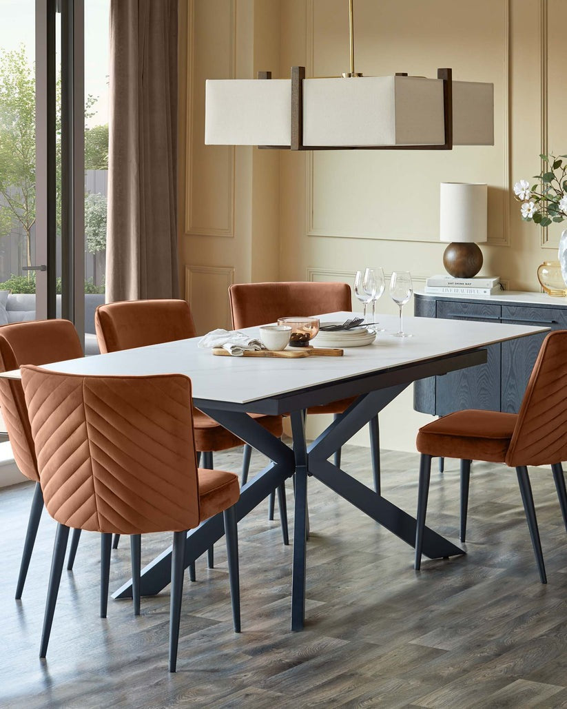 Serena Velvet Metal Dining Chair - 2 Set