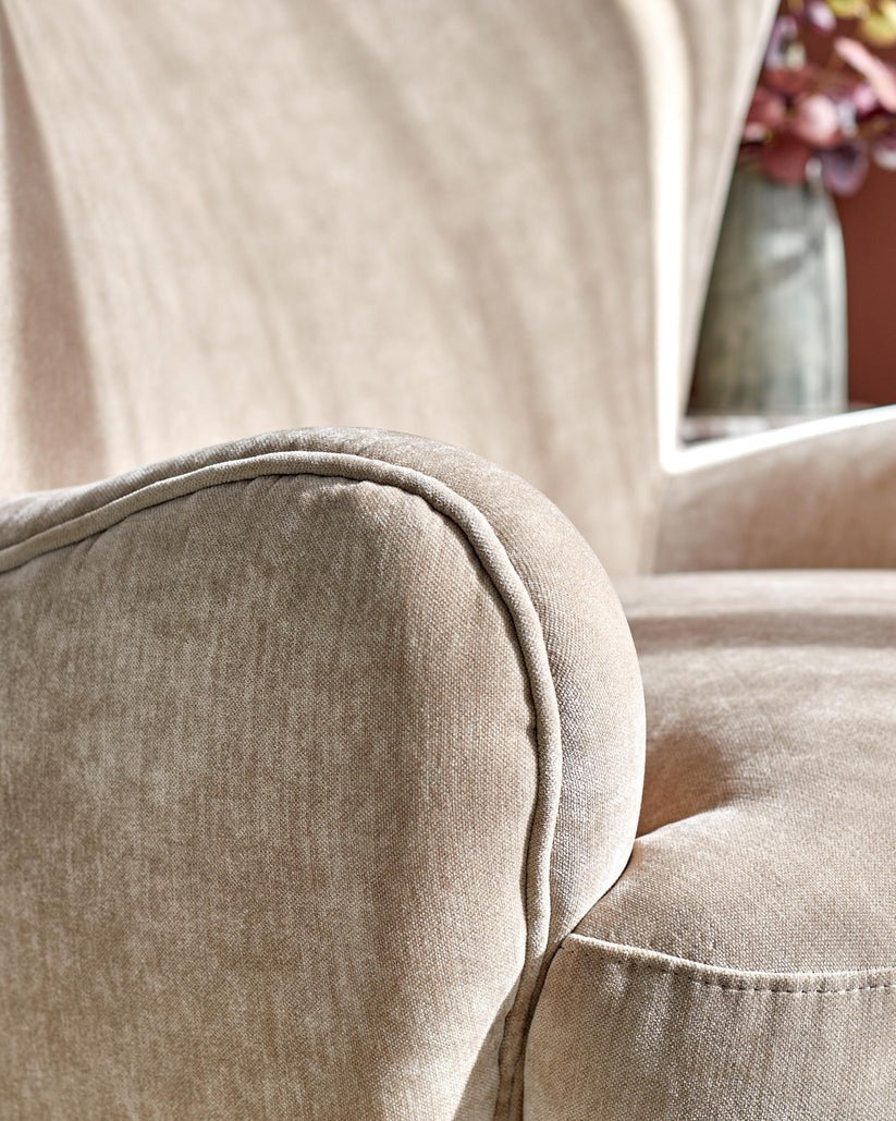 Harlan Champagne Fabric Accent Chair