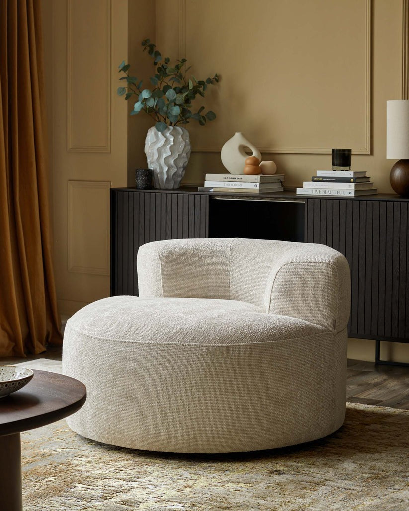 Gianna Chunky Weave Swivel Armchair
