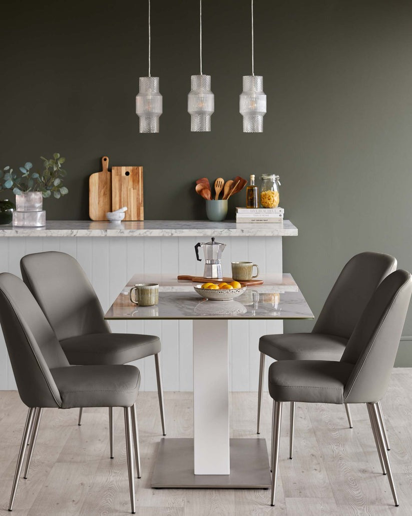 Deco Leather Dining Chair - 2 Set