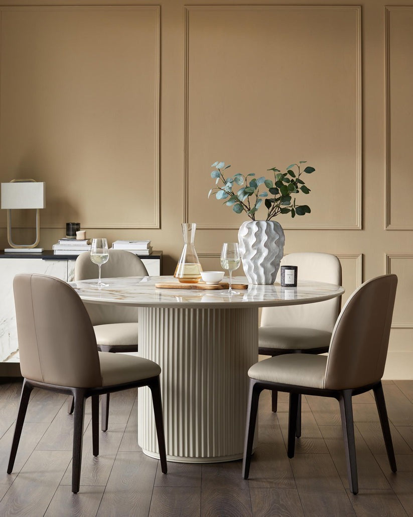 Emerson Natural & Mocha Leather Dining Chair - 2 Set