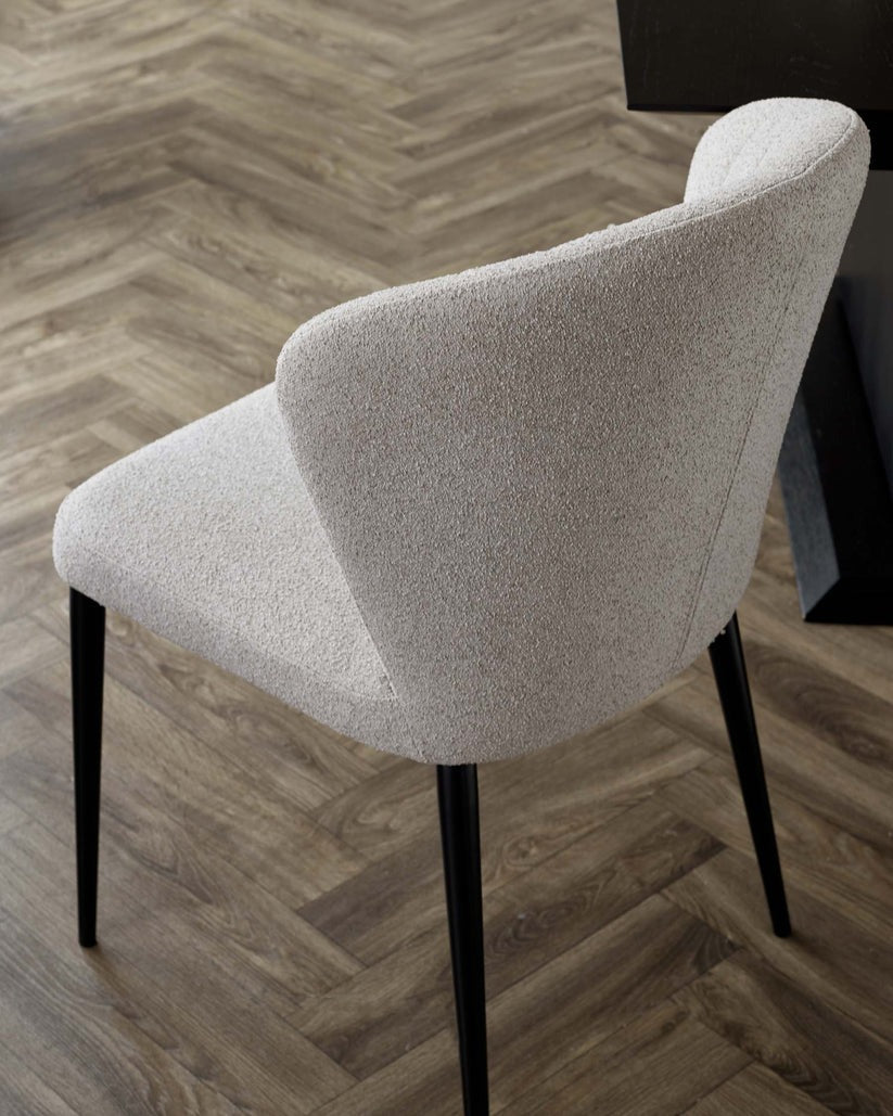 Harper Boucle Black Metal Dining Chair - 2 Set