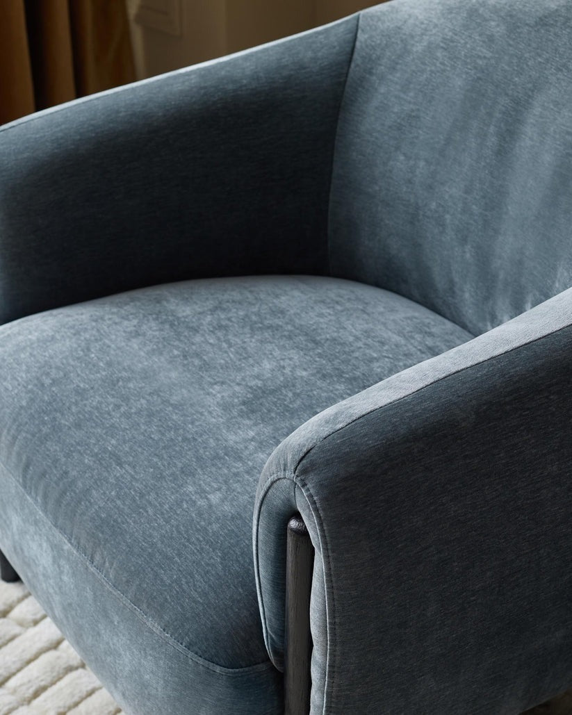 Tristan Fabric Accent Chair with Black Wood