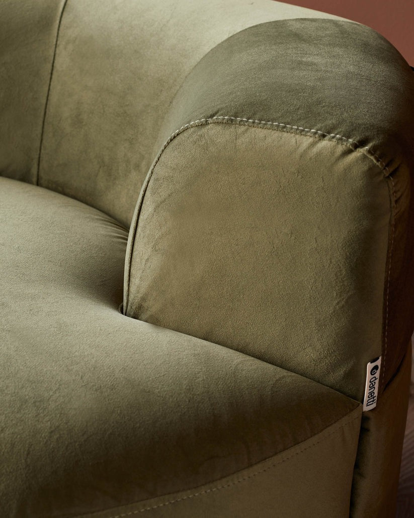 Gianna Olive Green Velvet Swivel Armchair
