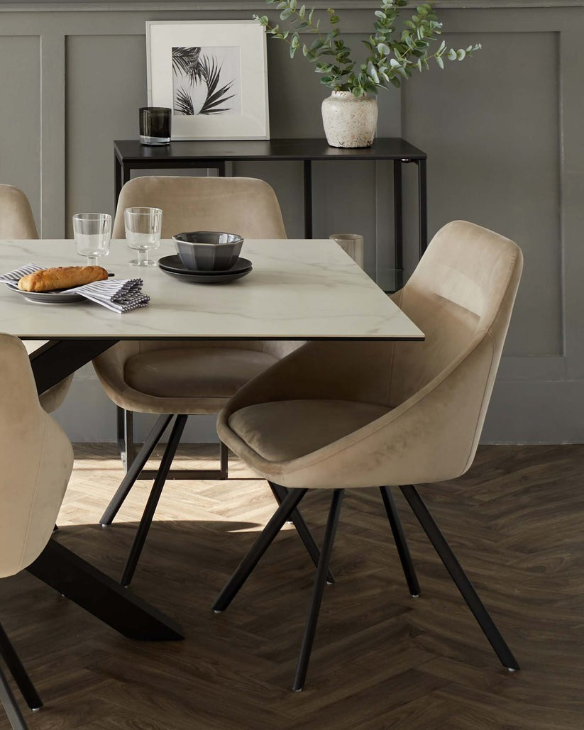 Cleo Velvet Swivel Chair