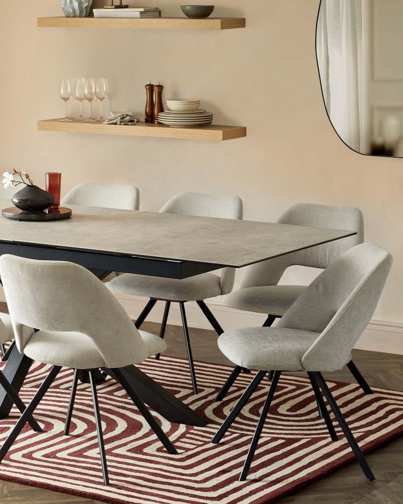 Abstract Swirl Ochre Wool Medium Rug