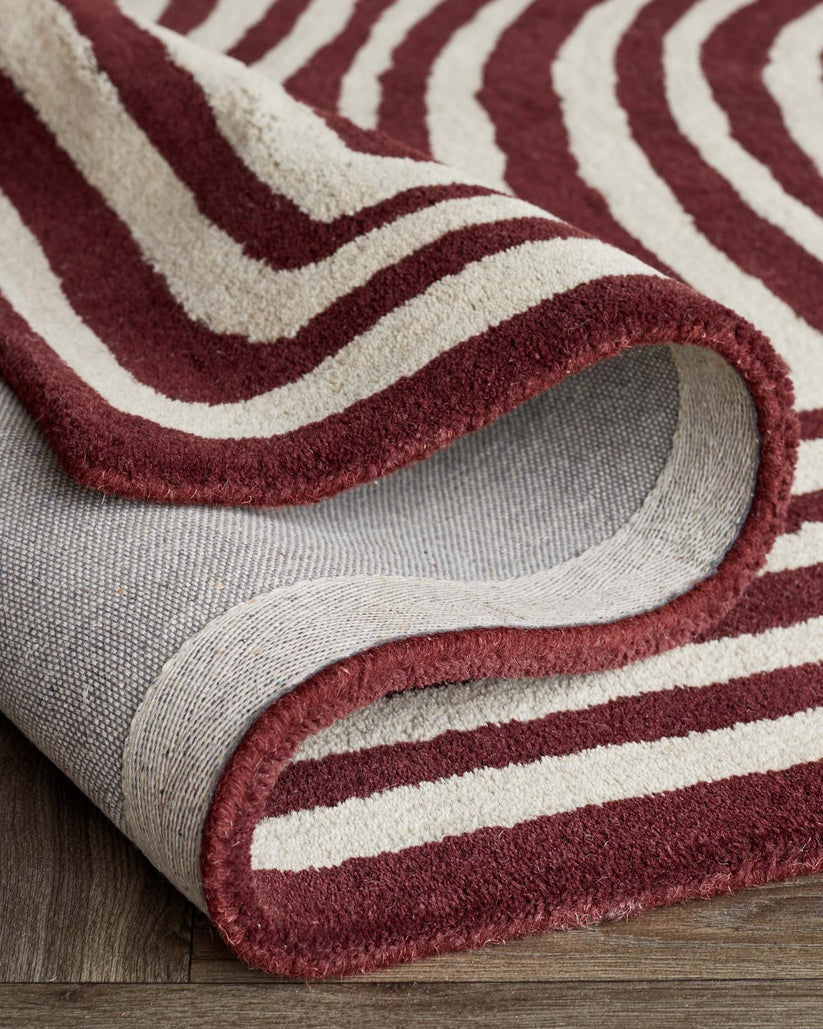 Abstract Swirl Ochre Wool Medium Rug
