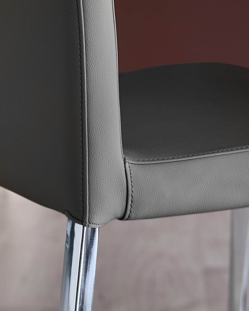 Elise Faux & Chrome Leather Dining Chair - 2 Set