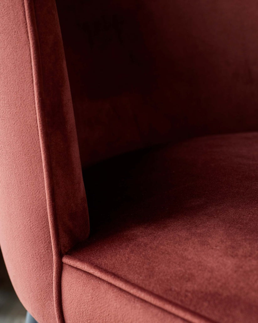 Evelyn Toffee Red Velvet Dining Chair