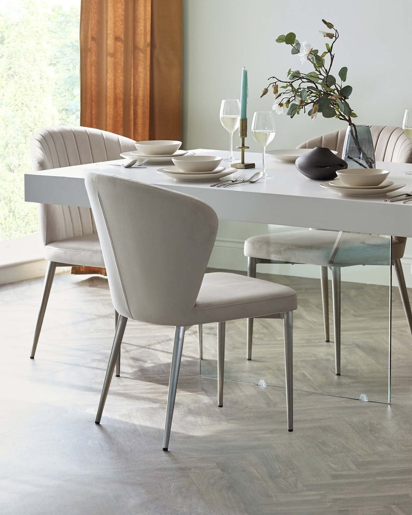 Harper Plush Velvet Stainless Steel Dining Chair - 2 Set