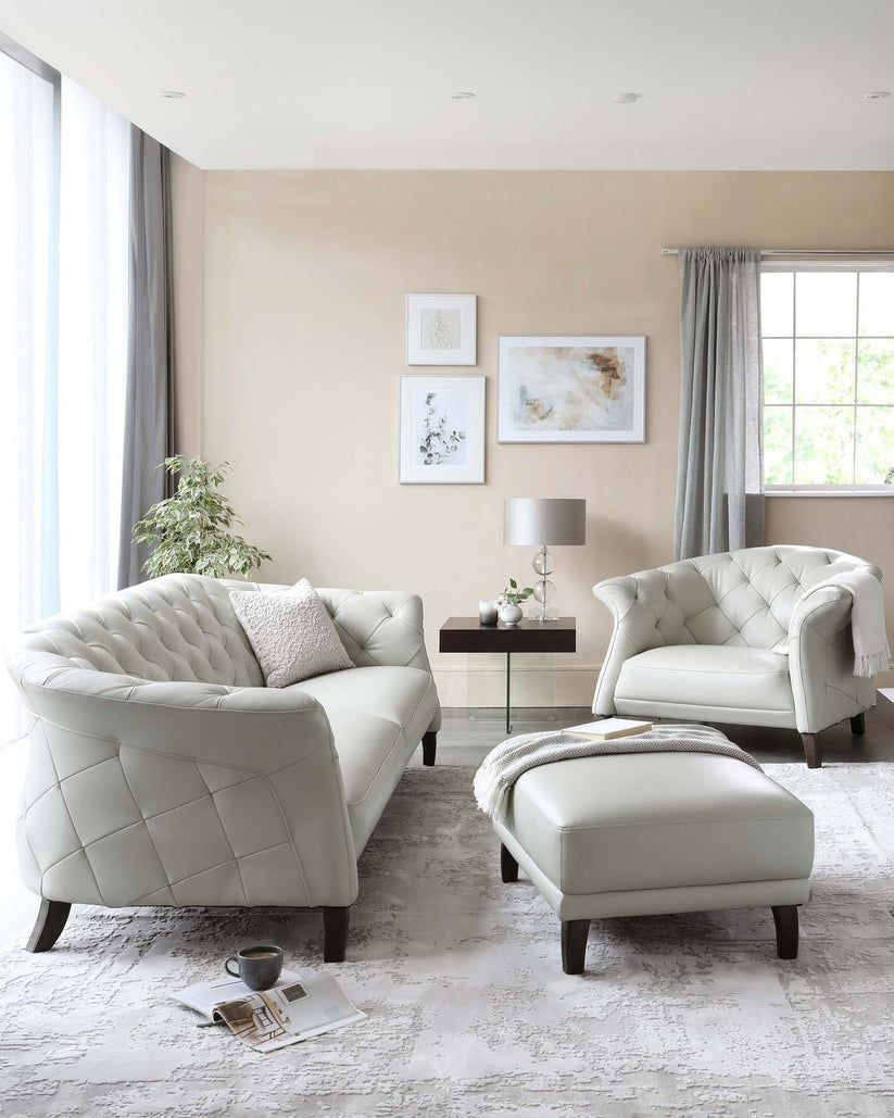 Luxe Modern Leather And Dark Wood Leg Armchair