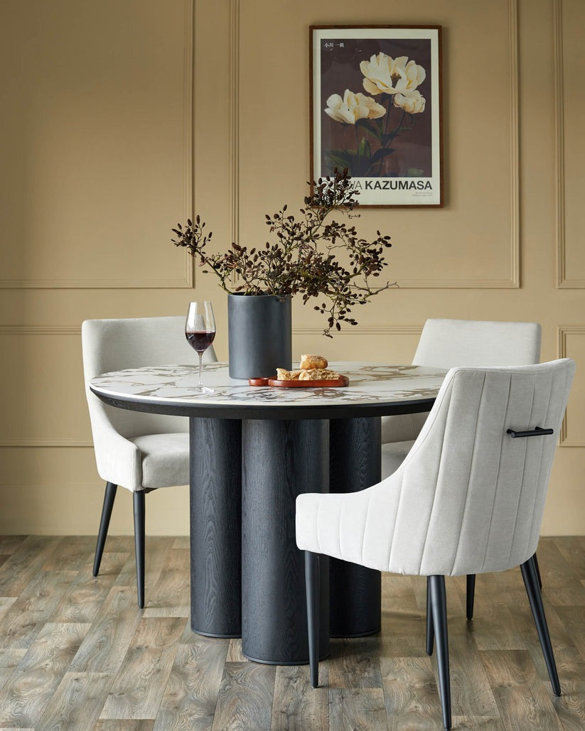 Juliana Natural Grey Fabric Dining Chair - 2 Set