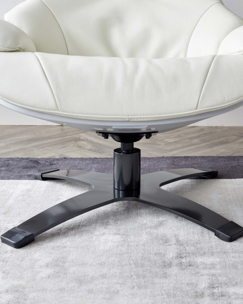 Karma Leather Swivel Recliner Accent Chair & footstool