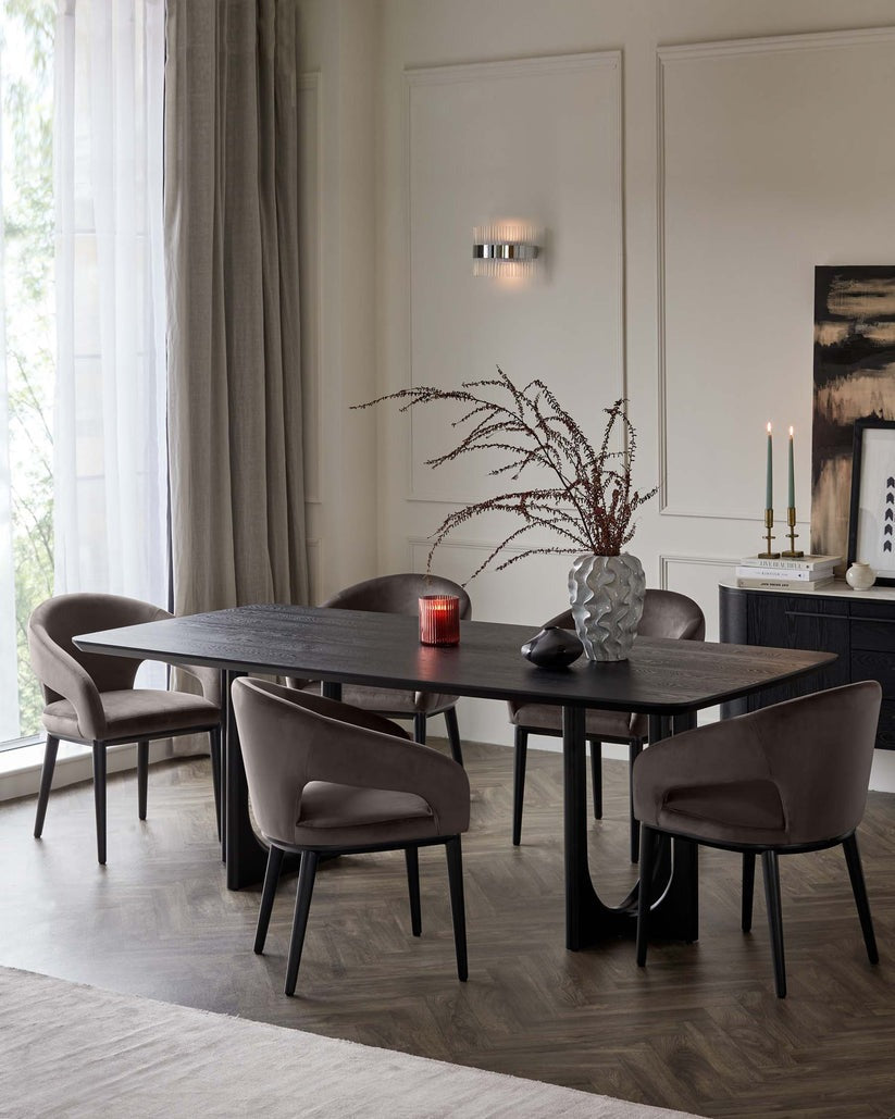 Heath Black Wood Dining Chair