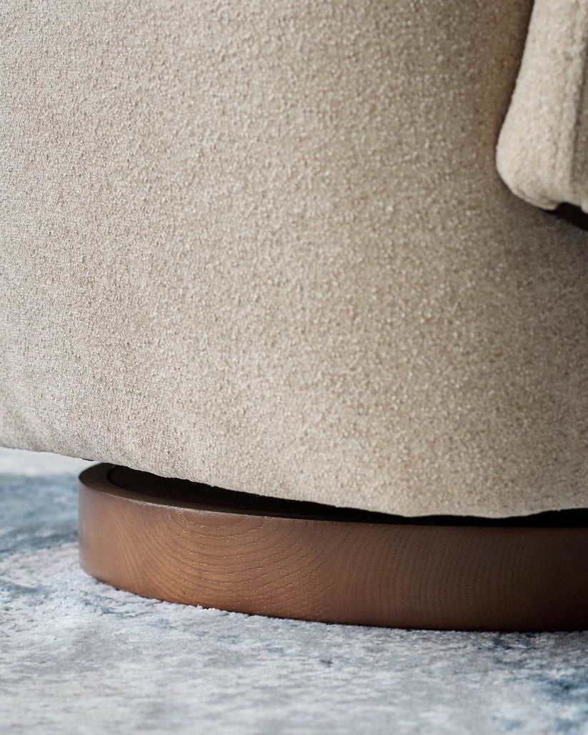 Natalia Natural Boucle Swivel Occasional Chair
