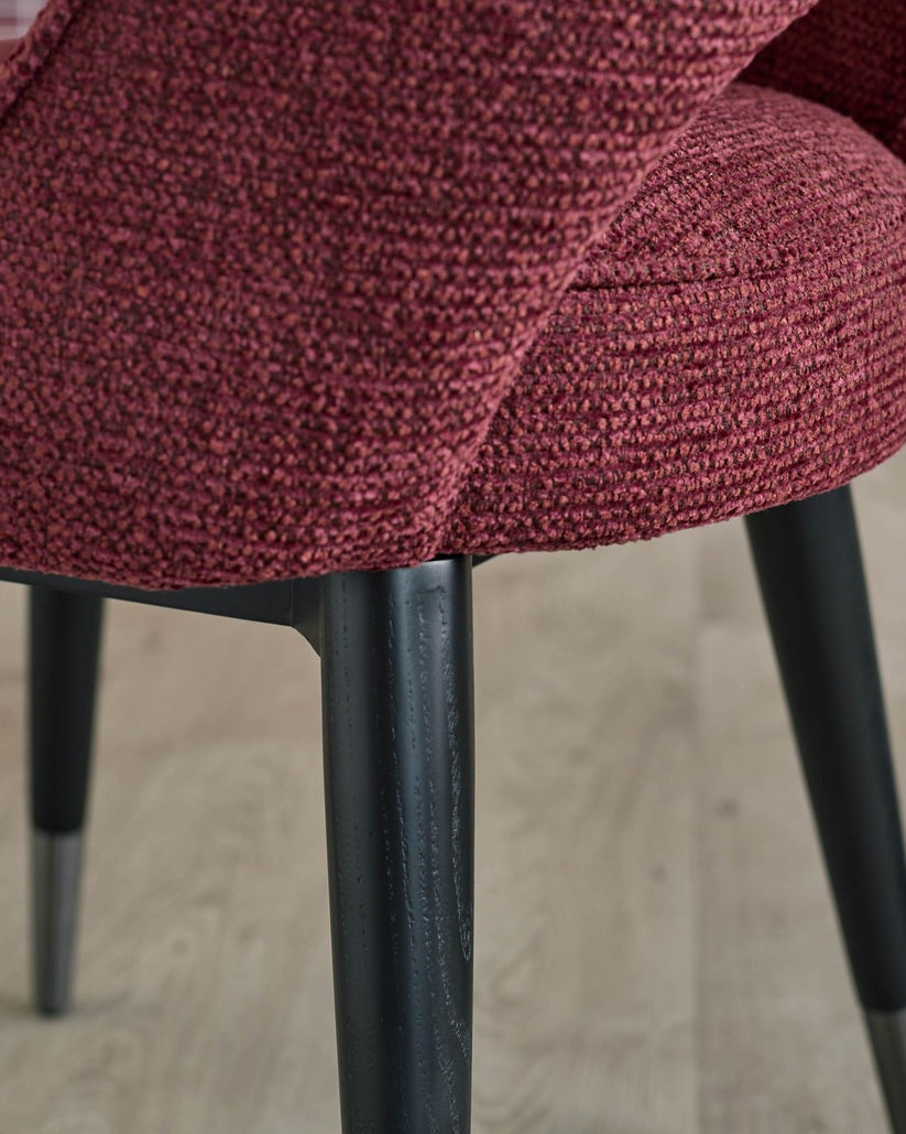 Clover Berry Red Chunky Fabric Dining Chair - 2 Set